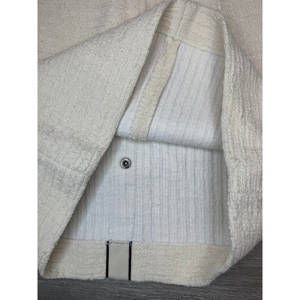Cream Tweed Mini Skirt Contrast Trim Button Detail Parisian Style FR 36 - Picture 5 of 7